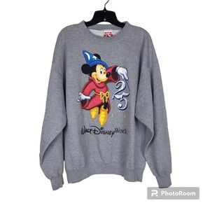 Vintage Mickey Inc Walt Disney World 25 Gray Sweatshirt